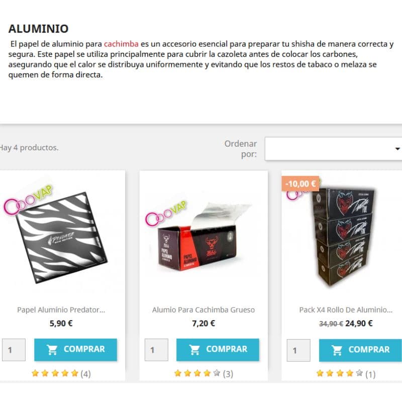 tipos de papel de aluminio